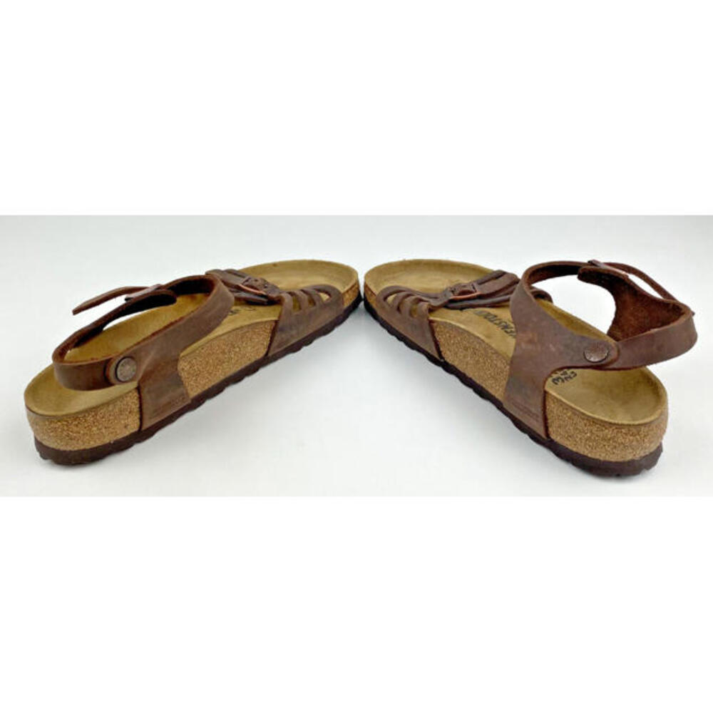Birkenstock Sandals Women Bali Birkies Brown Habana Oiled Leather 37 240 L6 EUC - Picture 4 of 12